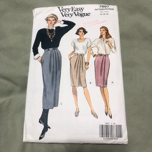 Vintage Vogue 7897 - sizes 14-16-18- stylish skirt patterns - Picture 6 of 8